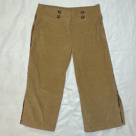 Bebe Brown Corduroy Cropped Pants - Picture 1 of 4